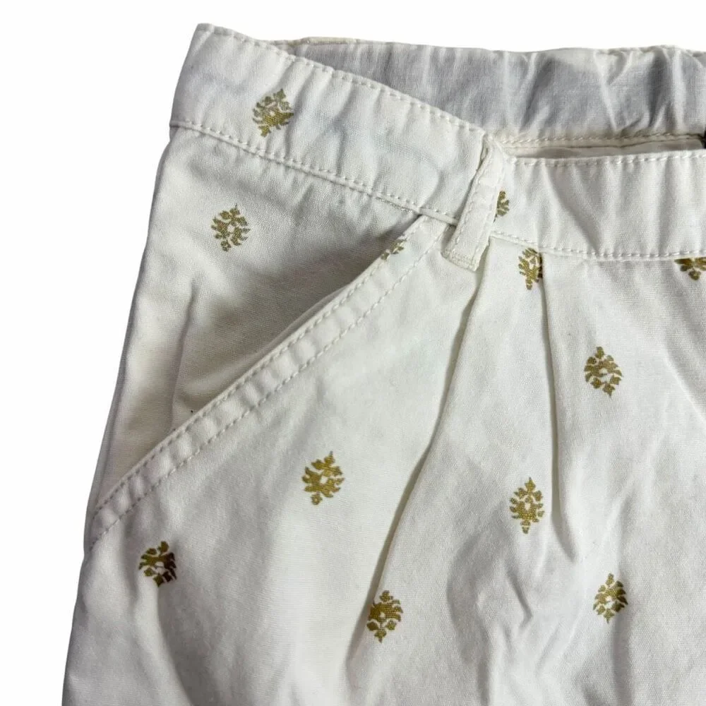 Tea size 8 Girls Shorts Cream Gold Foil